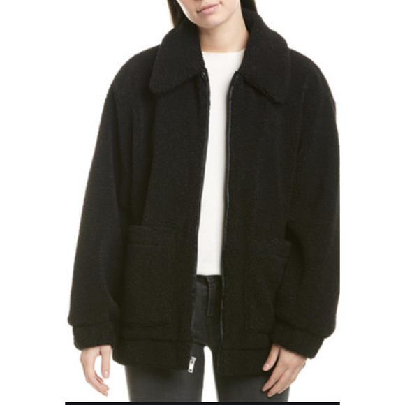 ugg teddy bear jacket black